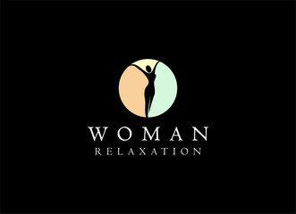Colorful Silhouette Woman Wellness, Success, Empowered and Health logo design