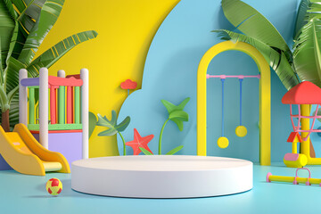Podium 3d, product display white podium 3d, Outdoor Play Equipment, Kids & Toys concepts