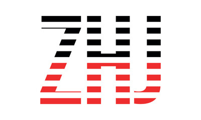ZHJ three initial letter iconic line negative space minimal logo design vector template. monogram, abstract, wordmark, business, typography, minimalist, brand, company, flat, modern, unique, simple