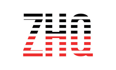 ZHQ three initial letter iconic line negative space minimal logo design vector template. monogram, abstract, wordmark, business, typography, minimalist, brand, company, flat, modern, unique, simple