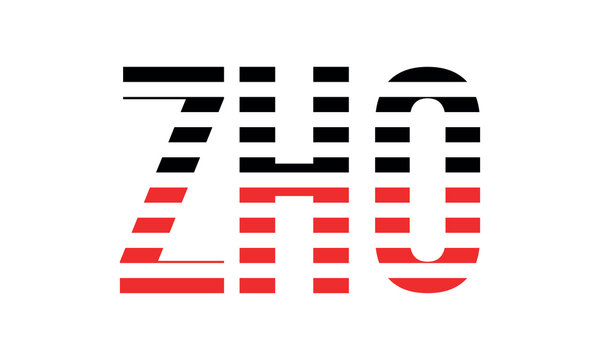 ZHO three initial letter iconic line negative space minimal logo design vector template. monogram, abstract, wordmark, business, typography, minimalist, brand, company, flat, modern, unique, simple