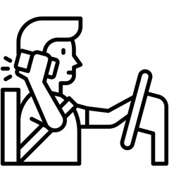 Using phone while driving icon, car accident and safety related vector illustration