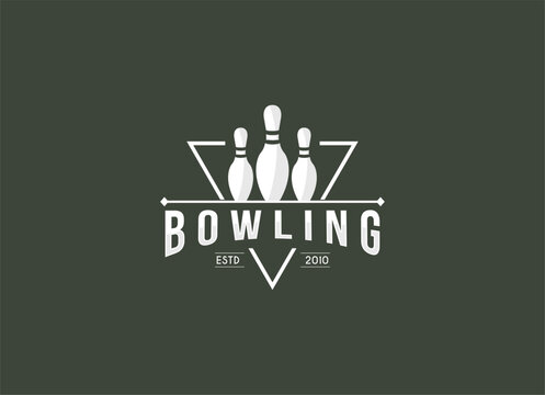 Vintage bowling logo design. Bowling club tournament logo design. 