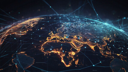 Worldwide Network Connection in Captivating Art