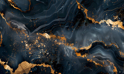 Texture of Black Marble with Gold Veins,Generative AI 