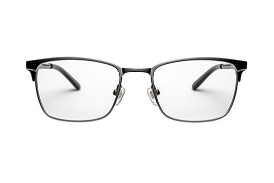 A Pair of Glasses. This image features a pair of glasses placed on a plain white background. The glasses are in focus and positioned centrally. on White or PNG Transparent Background.