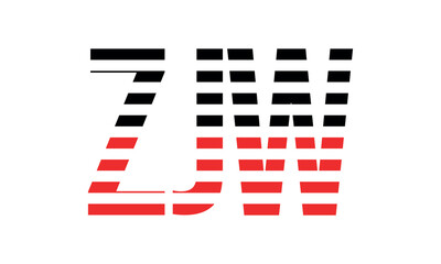 ZJW three initial letter iconic line negative space minimal logo design vector template. monogram, abstract, wordmark, business, typography, minimalist, brand, company, flat, modern, unique, simple