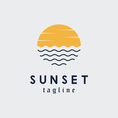 sunset logo vector illustration design