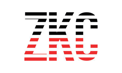 ZKC three initial letter iconic line negative space minimal logo design vector template. monogram, abstract, wordmark, business, typography, minimalist, brand, company, flat, modern, unique, simple