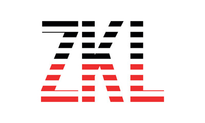 ZKL three initial letter iconic line negative space minimal logo design vector template. monogram, abstract, wordmark, business, typography, minimalist, brand, company, flat, modern, unique, simple
