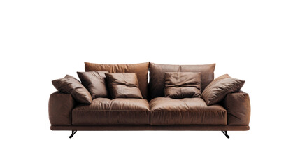 sofa Interior design concept furniture for living isolated on clear png background and transparent background, AI generative.