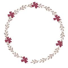 Hand drawn floral frames with flowers. Wreath. Elegant logo template. Vector illustration for labels, branding business identity, wedding invitation