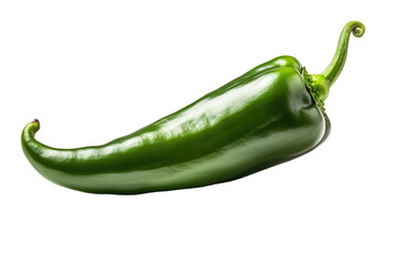 Green Pepper. A green pepper sits prominently against a clean white background, showcasing its vibrant color and unique shape. The pepper appears fresh and ready to be used in cooking or enjoyed raw.
