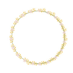 Hand drawn floral frames with flowers. Wreath. Elegant logo template. Vector illustration for labels, branding business identity, wedding invitation