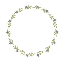Hand drawn floral frames with flowers. Wreath. Elegant logo template. Vector illustration for labels, branding business identity, wedding invitation