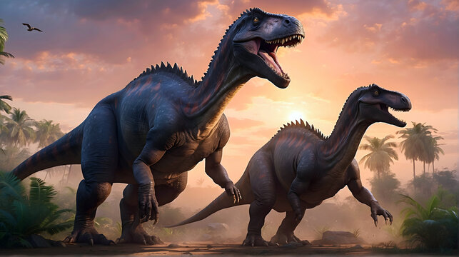 Dinosaur, prehistoric animals and wildlife background, wallpaper, t rex predator