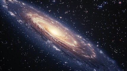 Majestic spiral galaxy glittering with stars against vast darkness of space. Awe-inspiring cosmic landscape for education and scientific background. Space exploration and astronomy