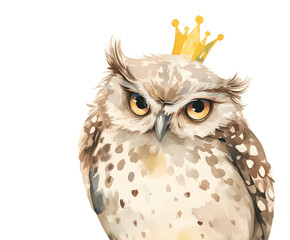 Cute watercolor Owl baby