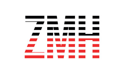 ZMH three initial letter iconic line negative space minimal logo design vector template. monogram, abstract, wordmark, business, typography, minimalist, brand, company, flat, modern, unique, simple
