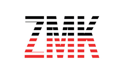 ZMK three initial letter iconic line negative space minimal logo design vector template. monogram, abstract, wordmark, business, typography, minimalist, brand, company, flat, modern, unique, simple