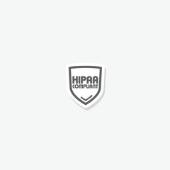 HIPAA Compliance Icon sticker isolated on gray background