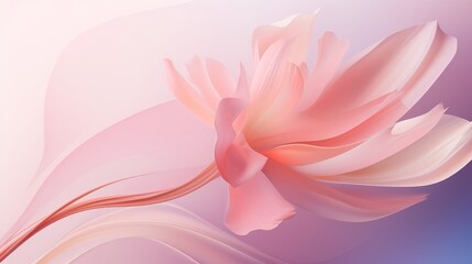 A soft abstract pastel flower, Serene calming warm gradient minimalistic background, A fluid flowing abstract banner, dreamy subtle and soothing the senses concept