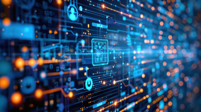 Abstract view of digital health records the intersection of technology and care