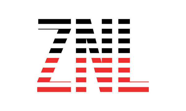 ZNL three initial letter iconic line negative space minimal logo design vector template. monogram, abstract, wordmark, business, typography, minimalist, brand, company, flat, modern, unique, simple