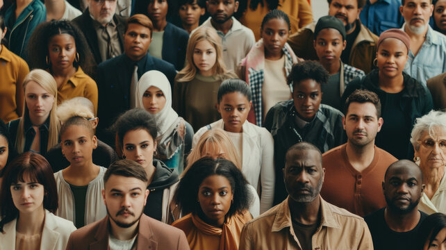 A diverse crowd of individuals united in a collective portrait.