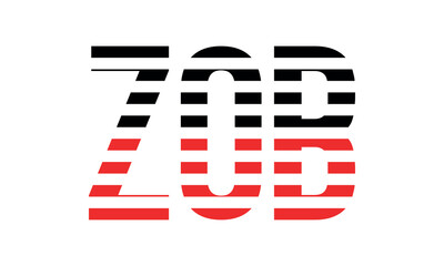 ZOB three initial letter iconic line negative space minimal logo design vector template. monogram, abstract, wordmark, business, typography, minimalist, brand, company, flat, modern, unique, simple