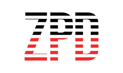 ZPD three initial letter iconic line negative space minimal logo design vector template. monogram, abstract, wordmark, business, typography, minimalist, brand, company, flat, modern, unique, simple