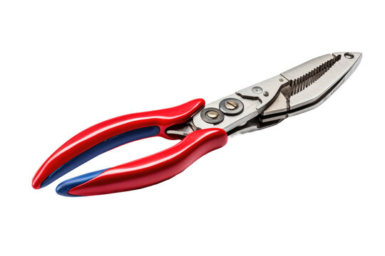 Red and Blue Scissors. A pair of scissors one red and one blue laid flat on a clean white surface. The contrasting colors of the scissors create a visually striking image against the plain background.