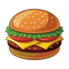 Hamburger Illustration on White Background