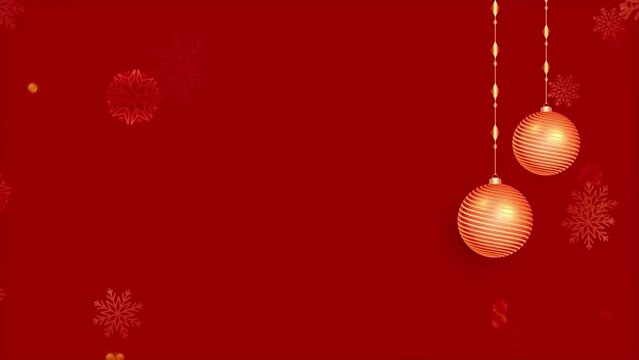 Christmas animation, red background with moving balls