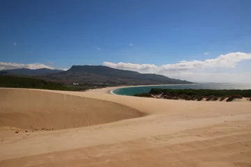 Crédence de cuisine en verre imprimé Plage de Bolonia, Tarifa, Espagne Dunes of Bolonia Beach (Playa de Bolinia, Tarifa, Andalusia, Spain)