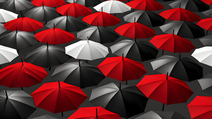 red and black umbrellas