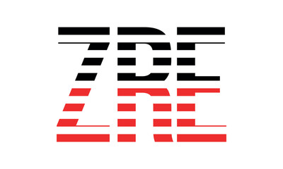 ZRE three initial letter iconic line negative space minimal logo design vector template. monogram, abstract, wordmark, business, typography, minimalist, brand, company, flat, modern, unique, simple