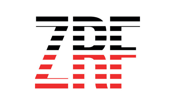 ZRF three initial letter iconic line negative space minimal logo design vector template. monogram, abstract, wordmark, business, typography, minimalist, brand, company, flat, modern, unique, simple