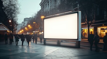 White Screen Billboard Mockup for advertising. Signage mockup