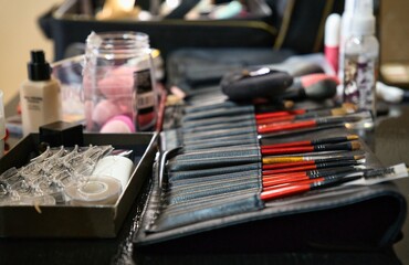 Professional decorative cosmetics, makeup tools and accessories.
