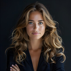 Naklejka premium Confident Businesswoman Portrait in Studio Setting