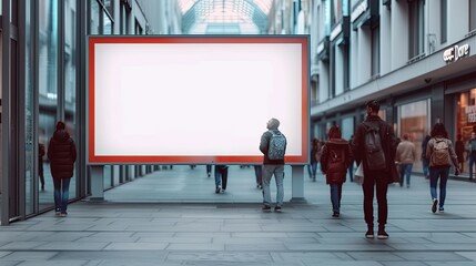 White Screen Billboard Mockup for advertising. Signage mockup