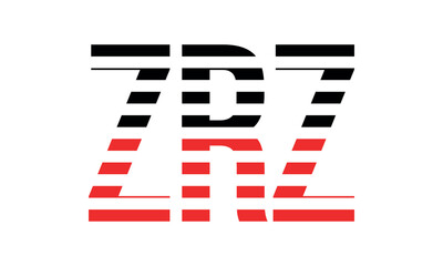 ZRZ three initial letter iconic line negative space minimal logo design vector template. monogram, abstract, wordmark, business, typography, minimalist, brand, company, flat, modern, unique, simple