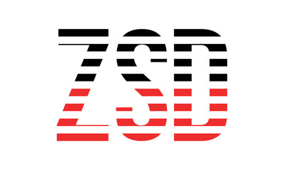 ZSD three initial letter iconic line negative space minimal logo design vector template. monogram, abstract, wordmark, business, typography, minimalist, brand, company, flat, modern, unique, simple
