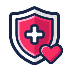 Obraz premium Health Shield Color Outline Icon