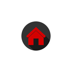 Button icon of a house icon isolated on transparent background