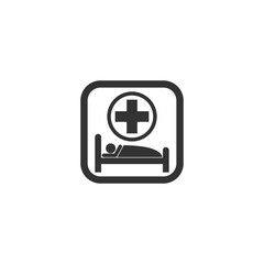 Hospital bed icon isolated on transparent background