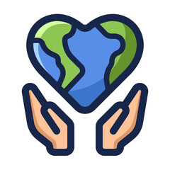 World Health Day Color Outline Icon
