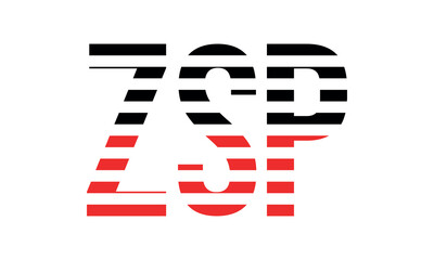 ZSP three initial letter iconic line negative space minimal logo design vector template. monogram, abstract, wordmark, business, typography, minimalist, brand, company, flat, modern, unique, simple