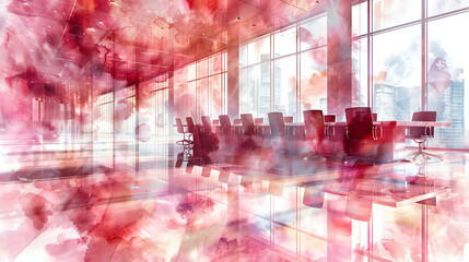 Professional Collaboration: Double Exposure Businessman Meeting in a Modern Office with Toning Effect